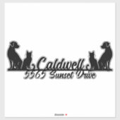 Kat & hond gepersonaliseerde brievenbus sticker (Vel)