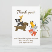 Kat hond illustratie bedankkaart (Staand voorkant)