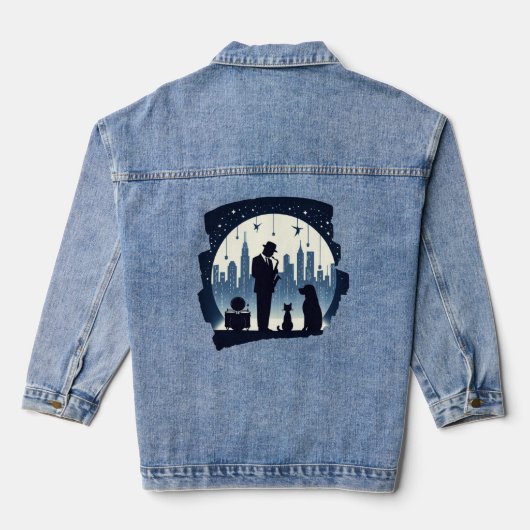 Kat, hond, Jazz Denim Jacket (Achterkant)