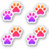 Kat | hond | Kleurrijke sticker pootafdrukken (Voorkant)