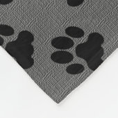 Kat hond poogt grijze burlap familienaam fleece deken (Hoek)