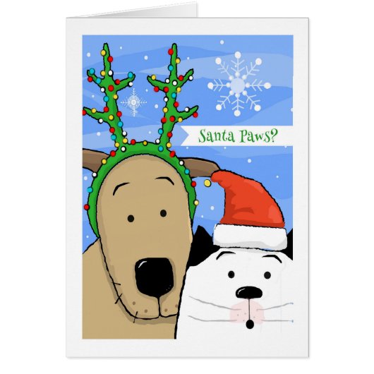 Kat Hond Rendier Antlers en Santa Paws (Voorkant)