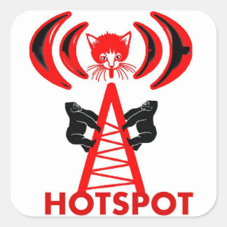 kat hotspot vierkante sticker