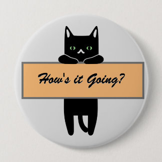 Kat houdt een bord knop Badge Ronde Button 4,0 Cm