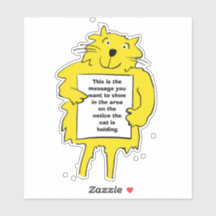 Kat houdt een Poster vast