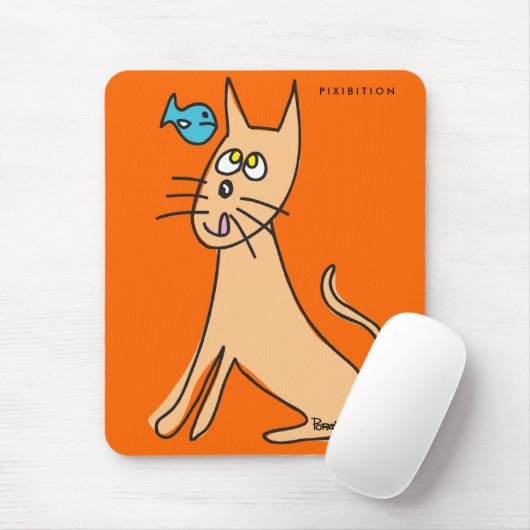 Kat houdt van Fish Mousepad Muismat (Met muis)