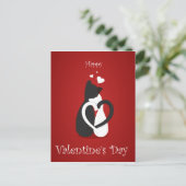 Kat houdt van Valentijnsdag briefkaart (Staand voorkant)