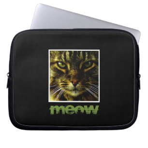 Kat Huisdier Hypnotiserende Ogen Ingelijste Fotote Laptop Sleeve