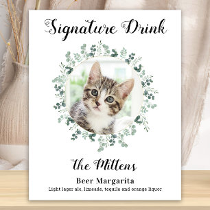 Kat Huwelijk Handtekening Dranken Foto Cocktail Ba Poster