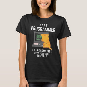 Kat Ik ben programmeur Ik maak Computer T-shirt