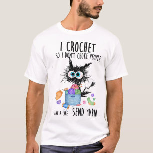 Kat ik haak zodat ik mensen niet verstik om een le t-shirt