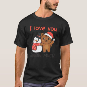 Kat Ik Hou Van Jou Sneeuw Veel Sneeuwman Pun T-shirt