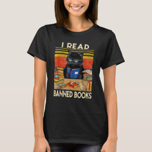 Kat Ik las verboden boeken Boekenwurmen Lezen Boek T-shirt