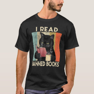 Kat Ik Lees Verboden Boeken Boekenwurmen Lezen B T-shirt