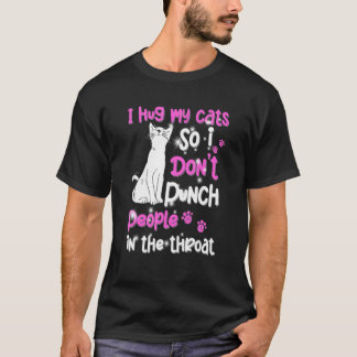 Kat Ik omhels mijn kat zodat ik geen mensen in de  T-shirt