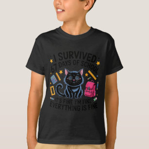 Kat ik overleefde 67 dagen van school leraren stud t-shirt