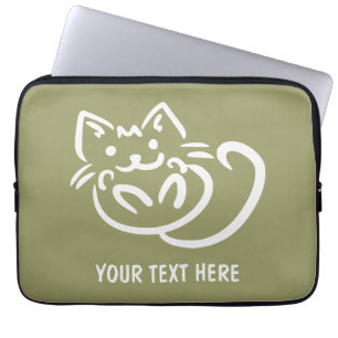 Kat Illustratie aangepaste kleurombogen voor lapto Laptop Sleeve