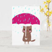 Kat Imet paraplu Kaart (Gele Bloem)