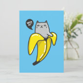 Kat in bananen kaart (Staand voorkant)