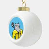 Kat in bananen keramische bal ornament (Rechts)