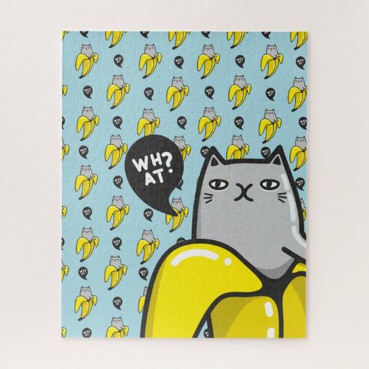 Kat in bananen legpuzzel (Verticaal)