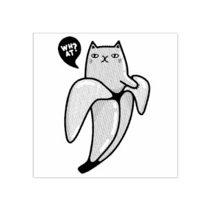 Kat in bananen rubberstempel