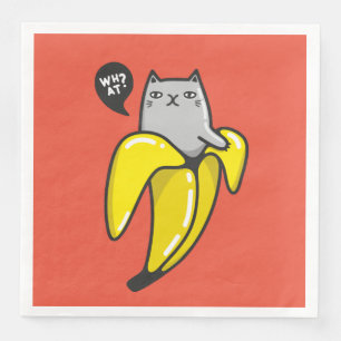 Kat in bananen servet