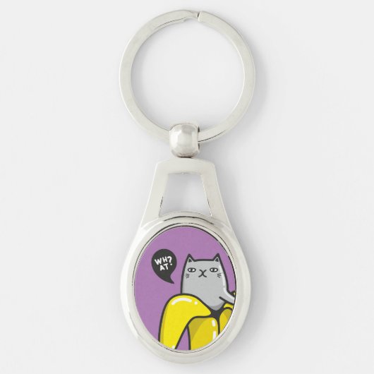 Kat in bananen sleutelhanger (Voorkant)