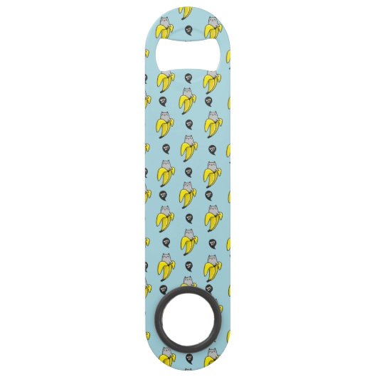 Kat in bananen speed flessenopener (Voorkant)