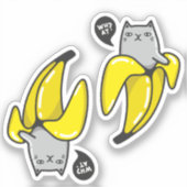 Kat in bananen sticker (Voorkant)
