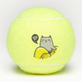 Kat in bananen tennisballen (Voorkant)