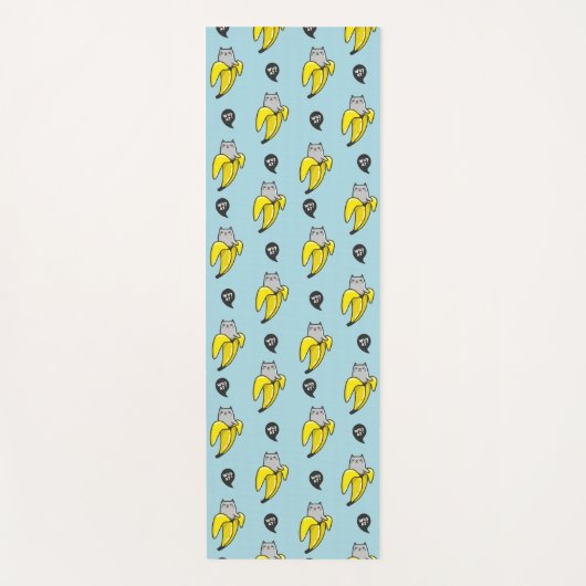 Kat in bananen yogamat (Voorkant)