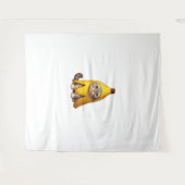 Kat in bananenkostuum wandkleed (Voorkant (horizontaal))