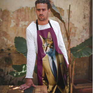 KAT IN BEDRIJFSZAKELIJK SUIT DAD FUNNY KITCHEN SCH SCHORT