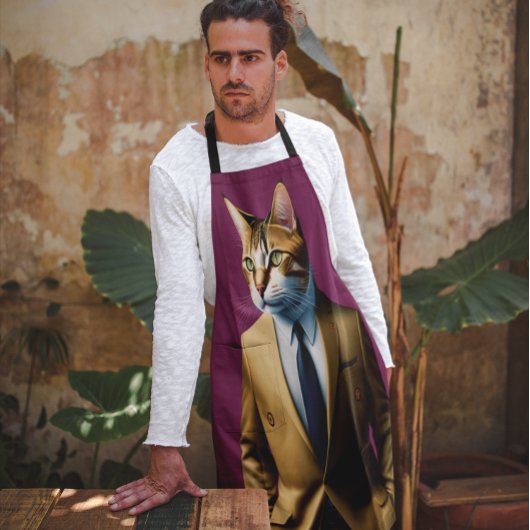 KAT IN BEDRIJFSZAKELIJK SUIT DAD FUNNY KITCHEN SCH SCHORT