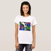 Kat in bloemen t-shirt (Voorkant volledig)