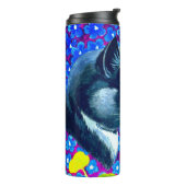 Kat in bloemen thermosbeker (Gedraaid links)