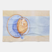 Kat in Coffee Tea Towel Theedoek (Horizontaal)
