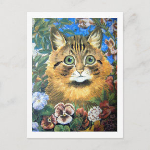 Kat in de bloem, Louis Wain Briefkaart