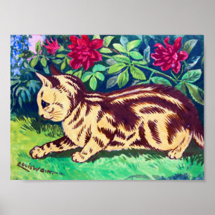 Kat in de bloem, Louis Wain Poster