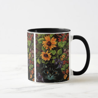 Kat in de bloementuin · Louis Wain · Mok