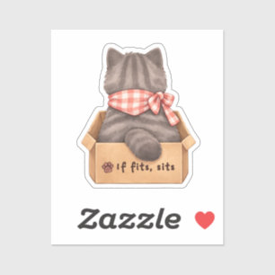Kat in de doos sticker