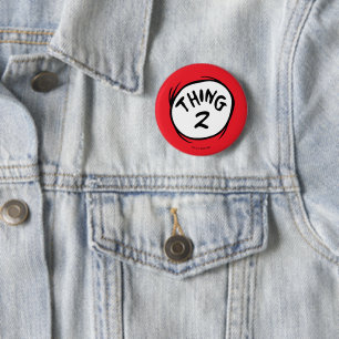 Kat in de hoed Aangepaste Ding Twee Ronde Button 5,7 Cm
