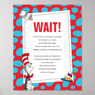 Kat in de Hoed Boek Gastboek Feestbord Poster