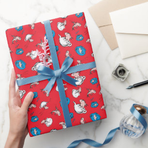 Kat in de hoed De vis rode patroon Cadeaupapier