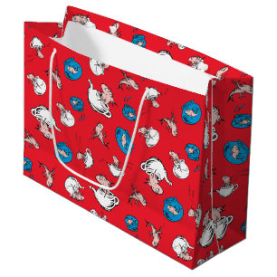 Kat in de hoed De vis rode patroon Groot Cadeauzakje