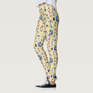 Kat In De Hoed Geel Patroon Leggings