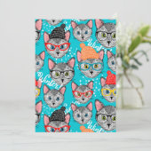 Kat in de hoed kaart (Staand voorkant)