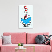 Kat in de Hoed Lezen Canvas Afdruk (Insitu (Woonkamer))