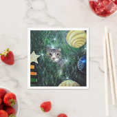 Kat in de kerstboom servet (Insitu)